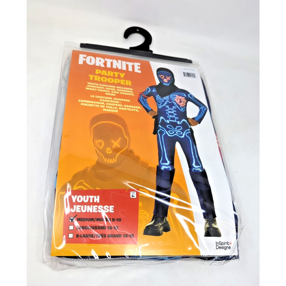 NEW Fortnite Party Trooper Child Youth Costume Size M 8-10 Cosplay Epic games - Picture 1 of 4